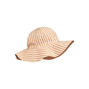 ( LW14478) Amelia Reversible Seersucker Sun Hat _  Tuscany Rose/Sandy