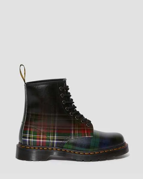 1460 Tartan Red Stewart   Black Watch Tartan Backhand Straw Grain Boots