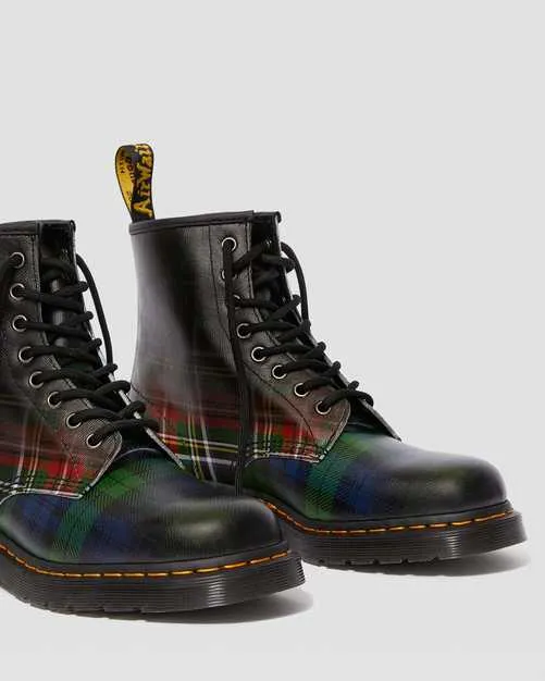 1460 Tartan Red Stewart   Black Watch Tartan Backhand Straw Grain Boots