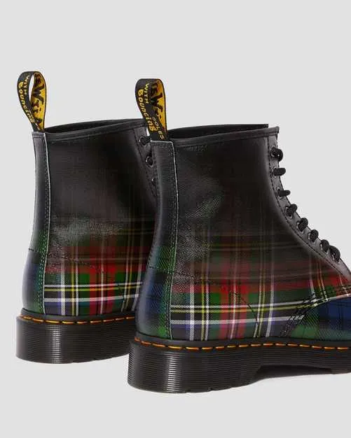 1460 Tartan Red Stewart   Black Watch Tartan Backhand Straw Grain Boots