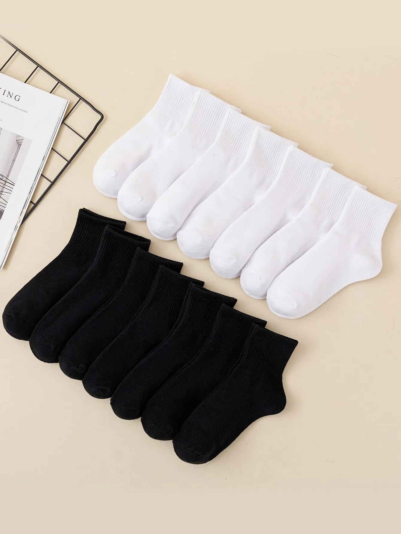 14pairs Solid Ankle Socks