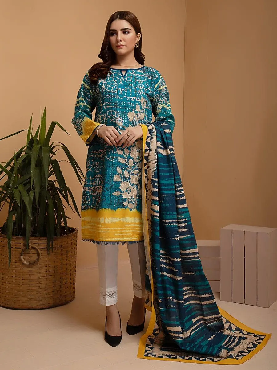 ACE Galleria Digital Embroidered Unstitched 2pc Khaddar Suit ACE 12169