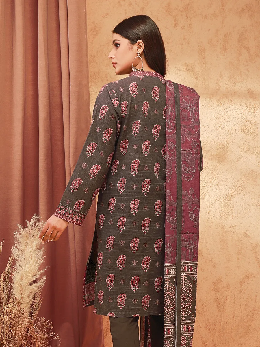 ACE Galleria Digital Embroidered Unstitched 2pc Khaddar Suit ACE 12174