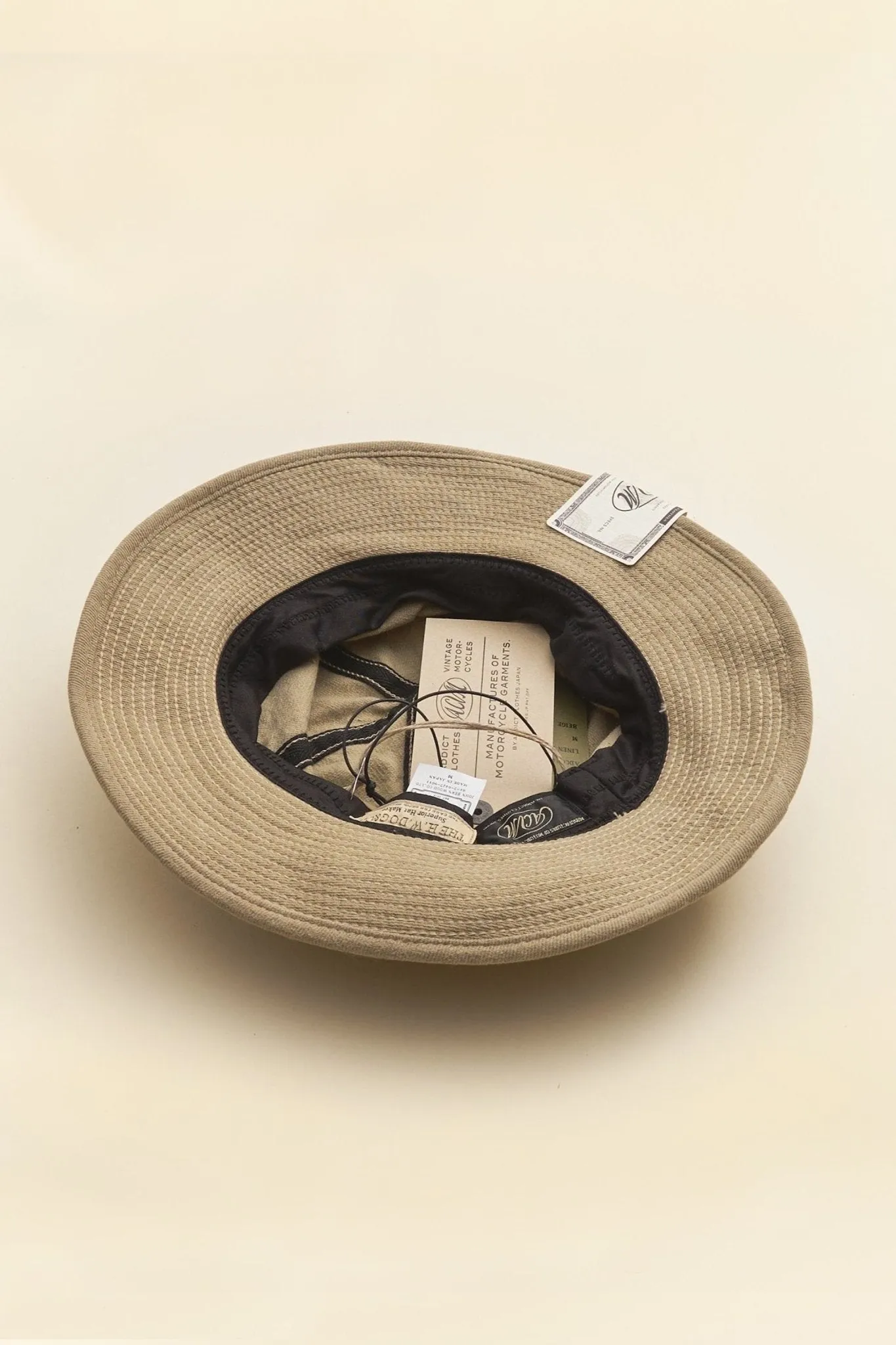 Addict Clothing x HW Dog & Co. Beige Linen Fatigue Hat - Stylish and Lightweight Accessory