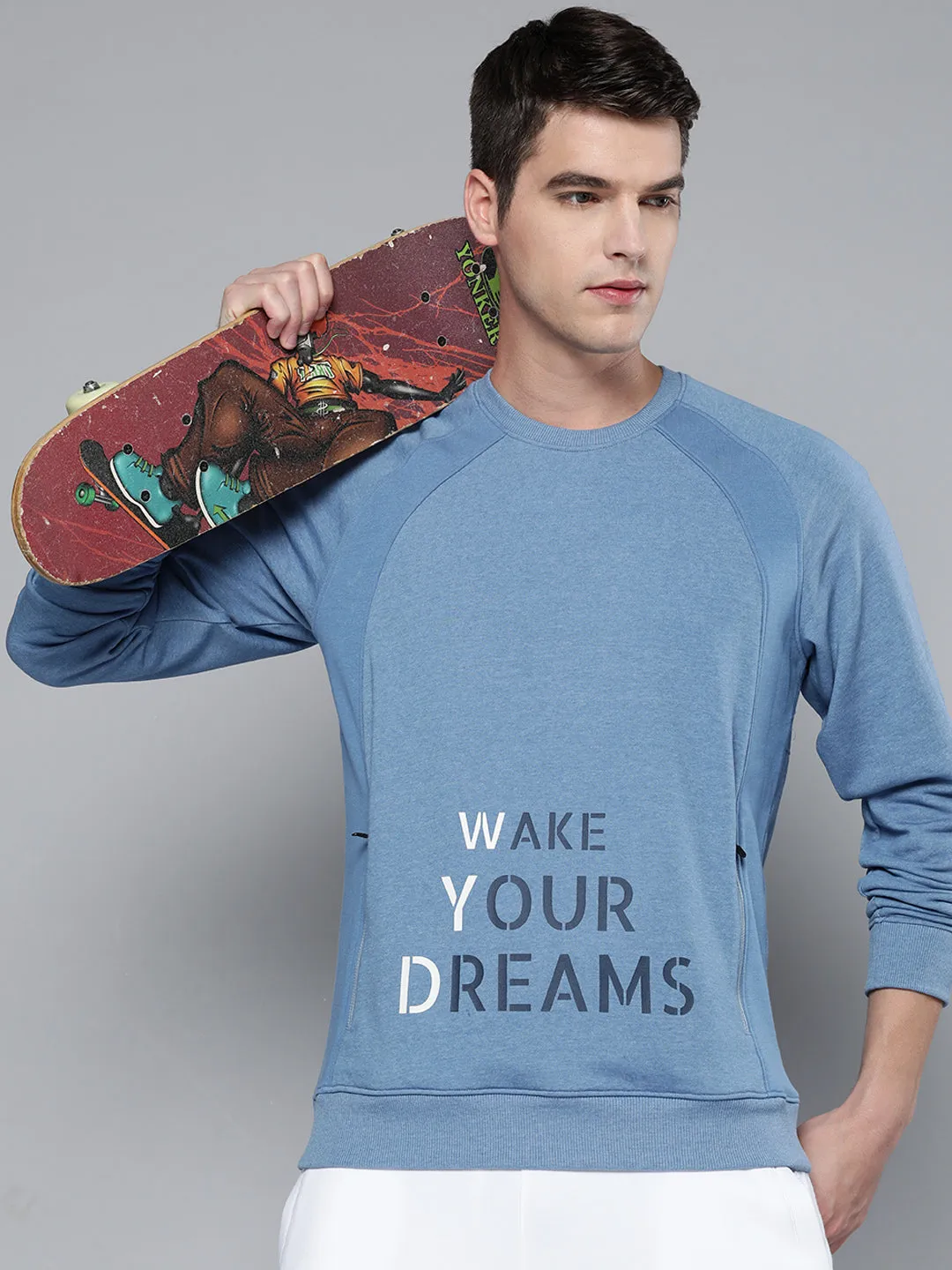 Alcis Men Blue Printed Sweatshirt