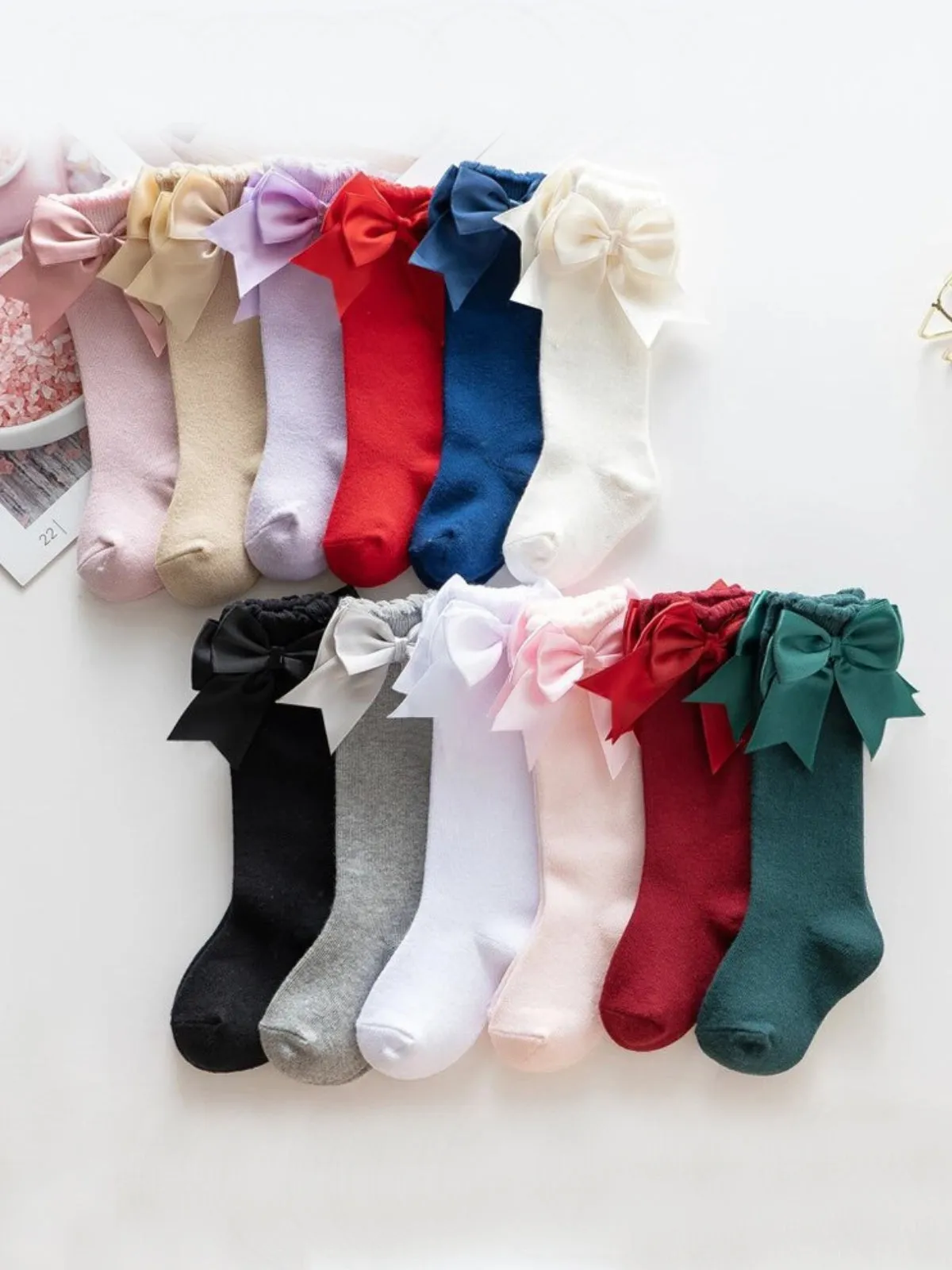 All Dolled Up Silky Bow Knee-High Socks