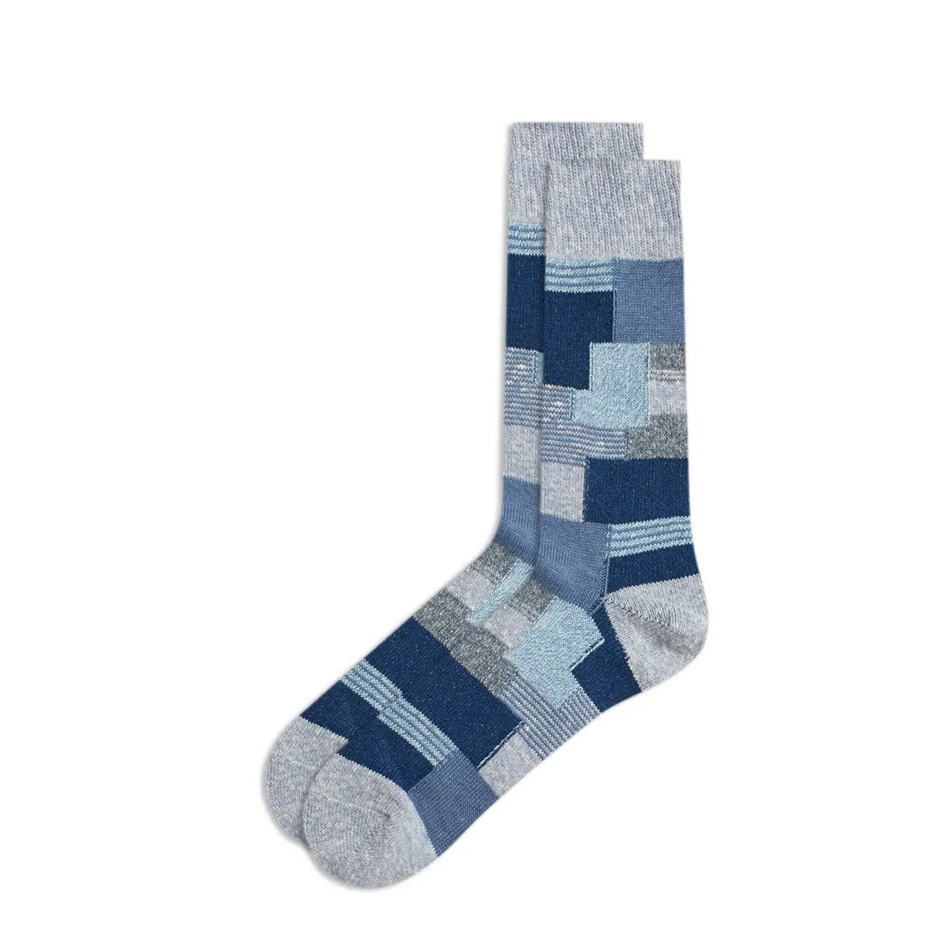 Anonymous Ism Patchwork Crew Socks Navy Melange