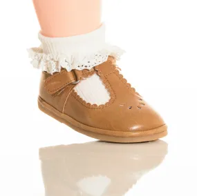 Baby Girls White Cotton Crochet Trim Socks