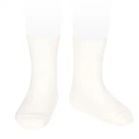 Basic rib short socks CREAM