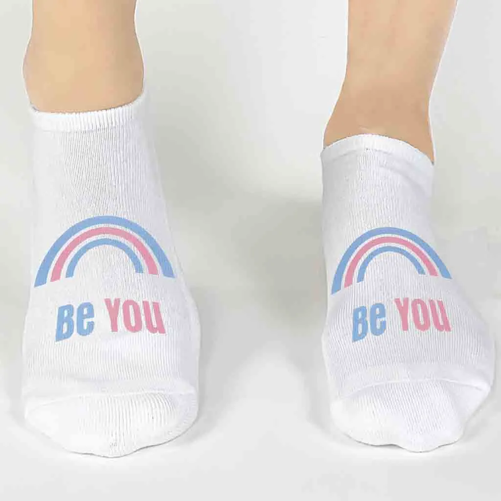 Be You - Transgender Pride Rainbow No Show Socks