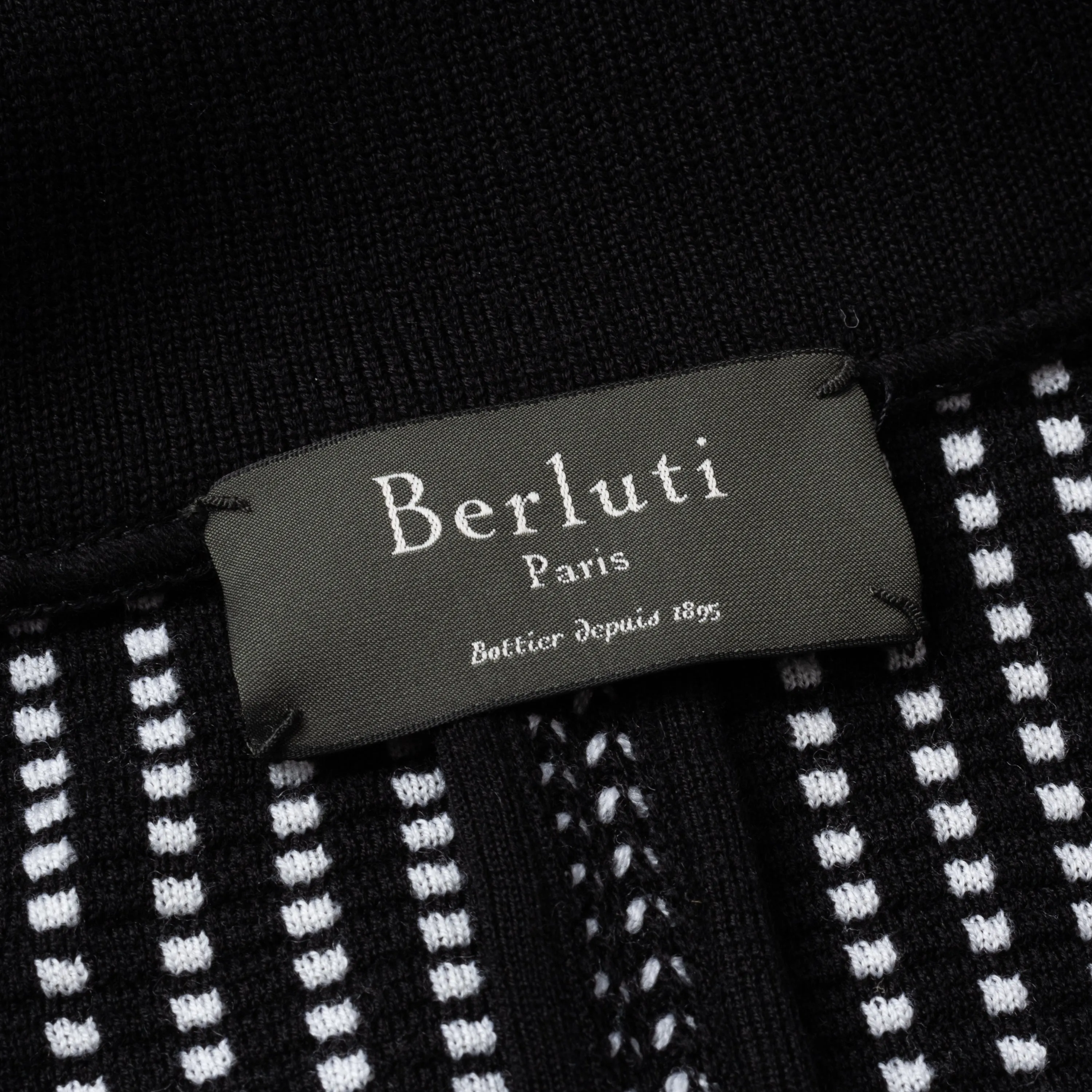 BERLUTI Paris Black Knitted Wool Cardigan Blazer Sweater EU 50 NEW US M