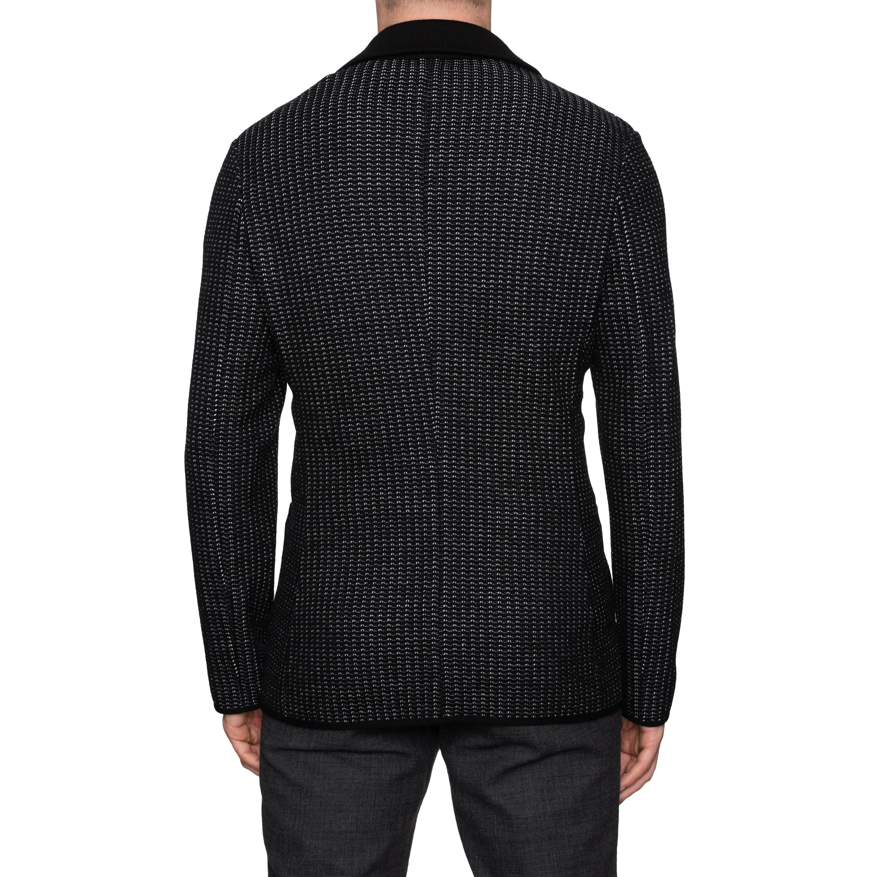 BERLUTI Paris Black Knitted Wool Cardigan Blazer Sweater EU 50 NEW US M