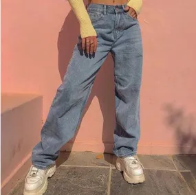 Blue High-Waisted Jeans