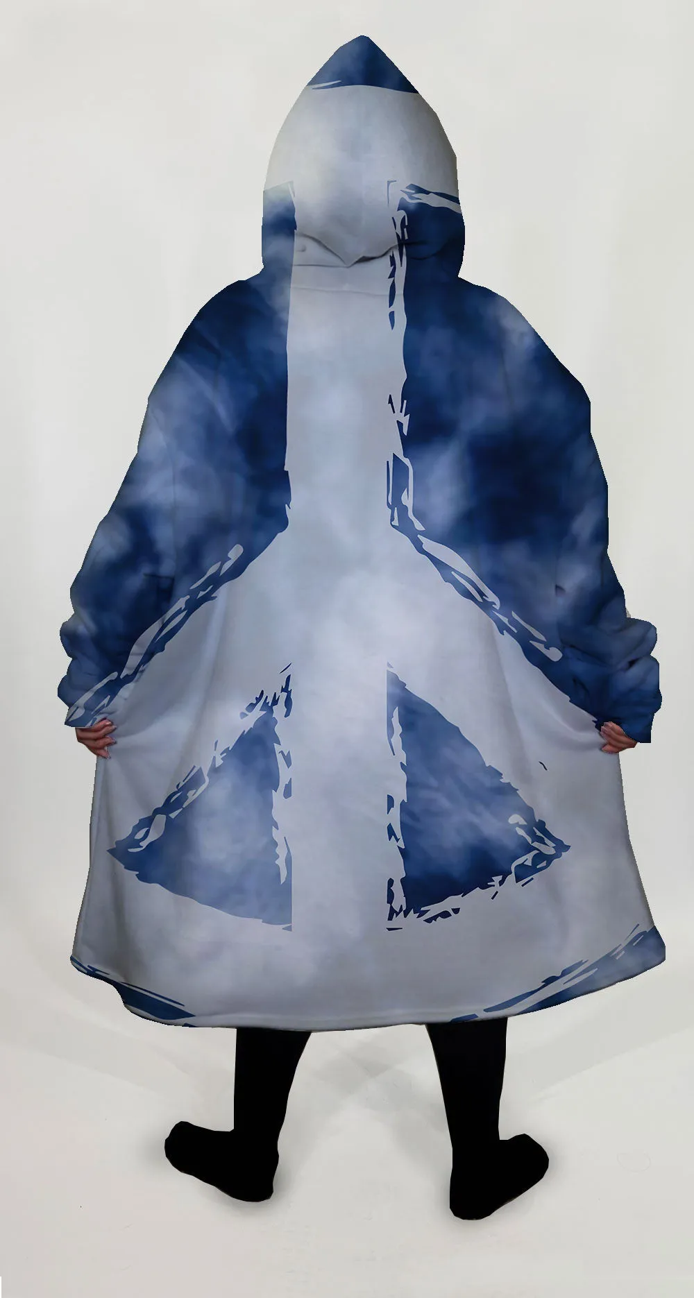 Blue Tie Dye Peace Big Hoodie