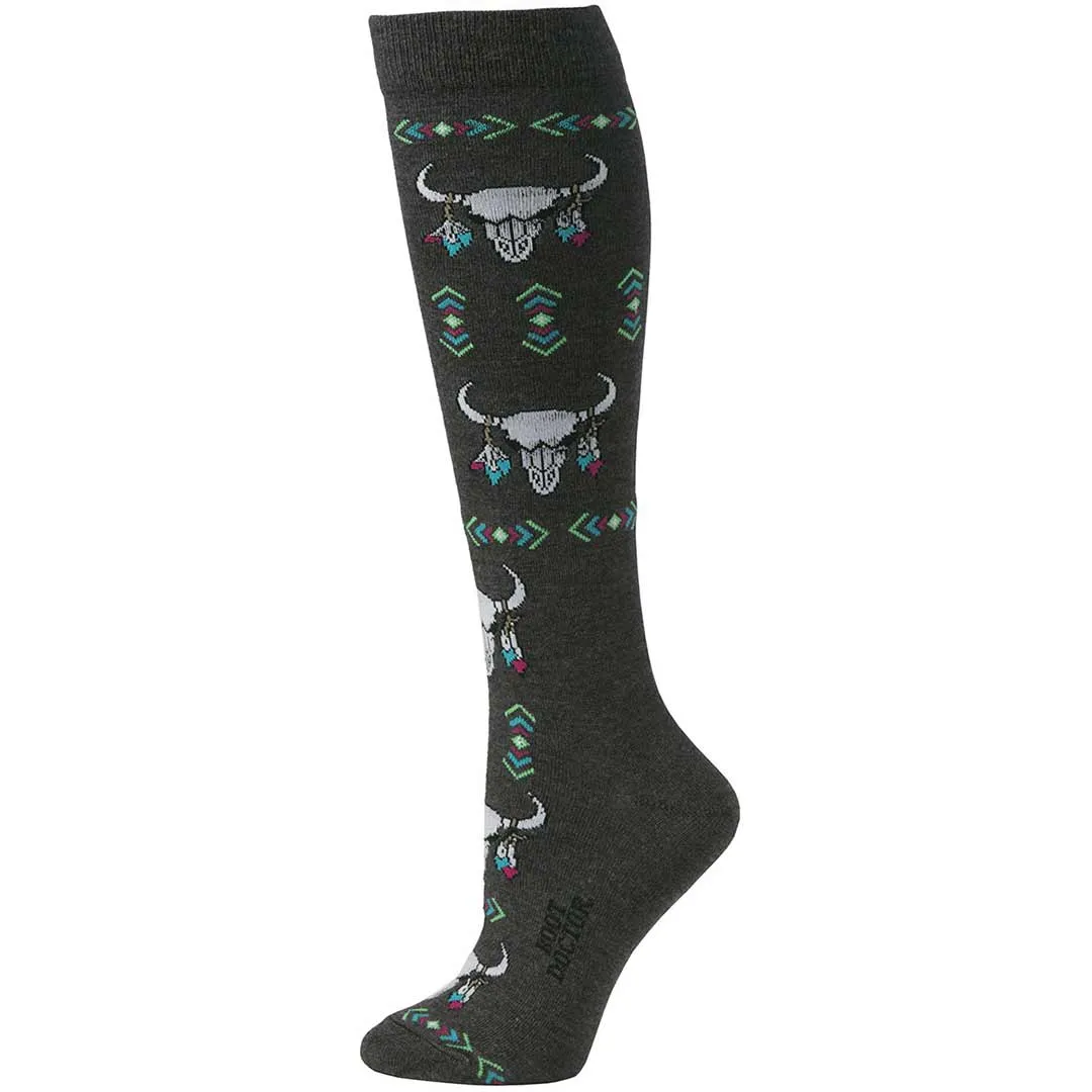 Boot Doctor Women's Steer Skull Boot Socks