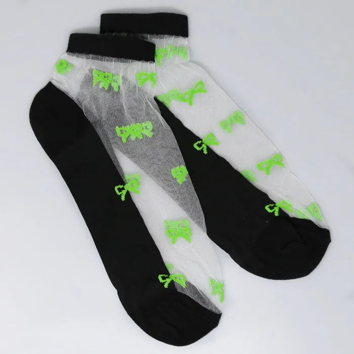 Bow Mesh Cotton Socks