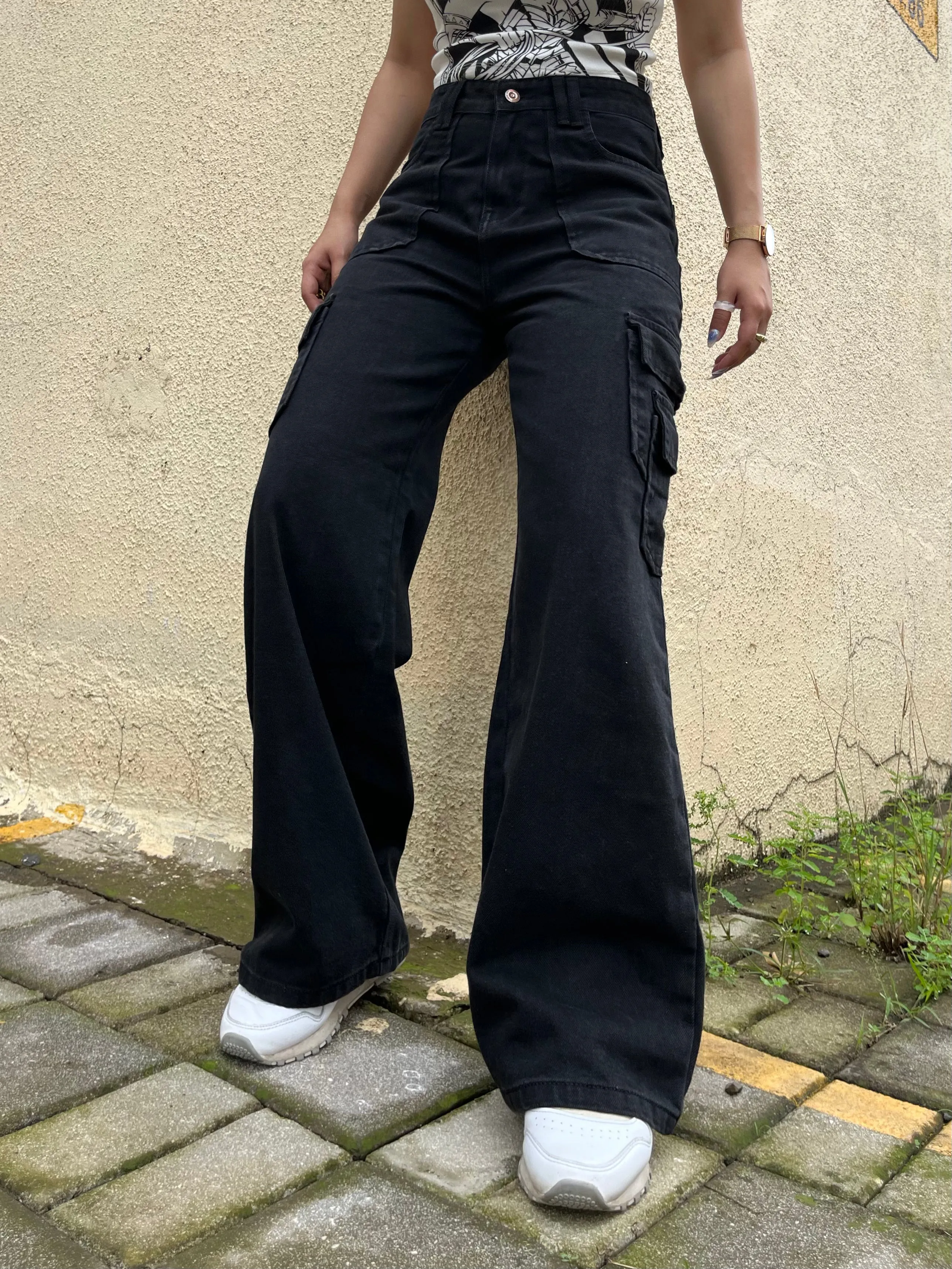 Boyfriend Cargo Wide Leg Denims