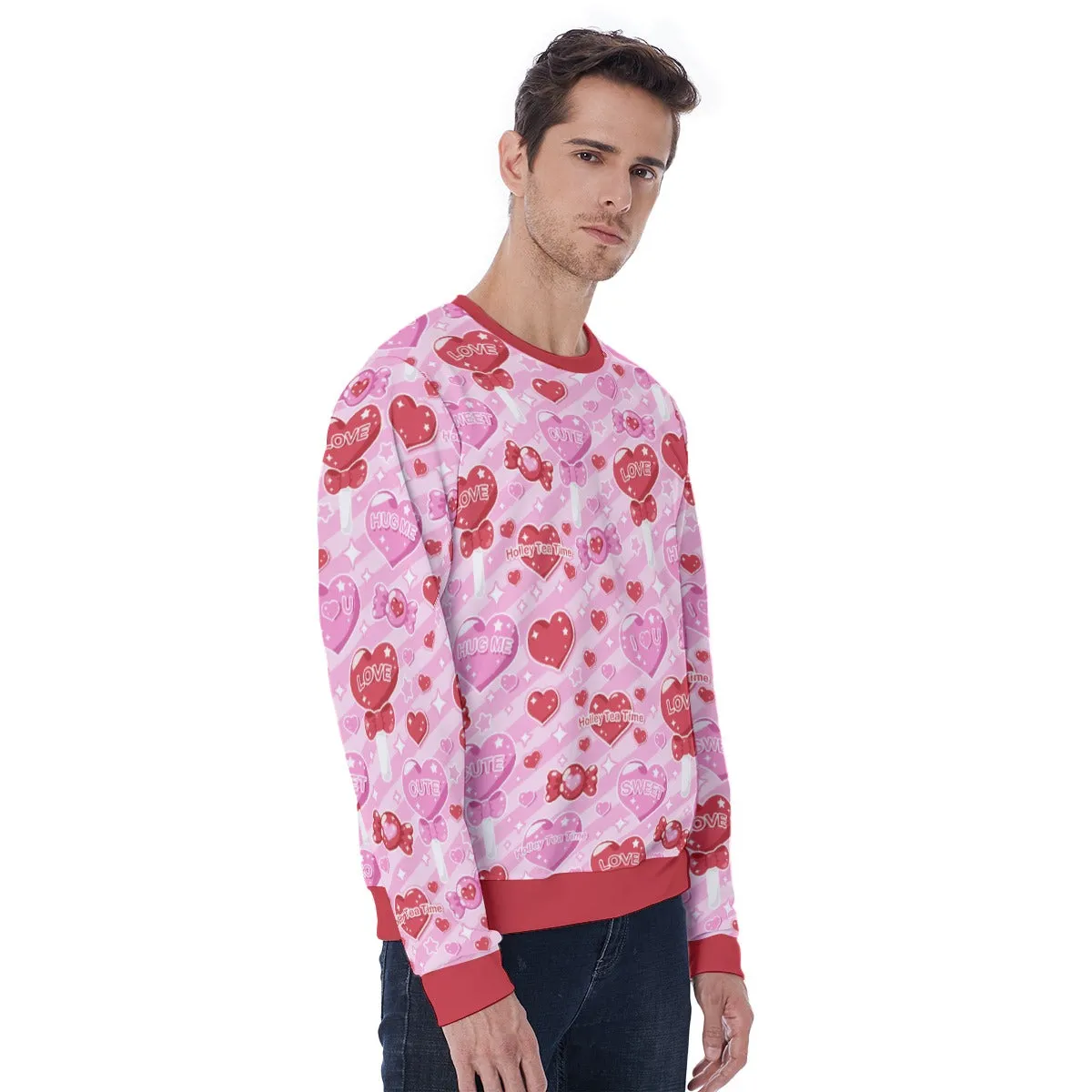 Candy Love Hearts (Red Cutie) Men's Sweatshirt