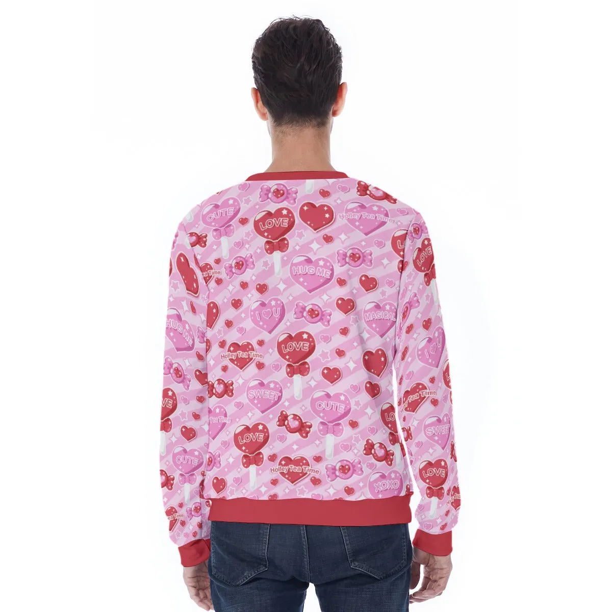 Candy Love Hearts (Red Cutie) Men's Sweatshirt