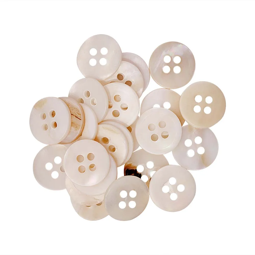 Classic Natural Off White Shirt Buttons