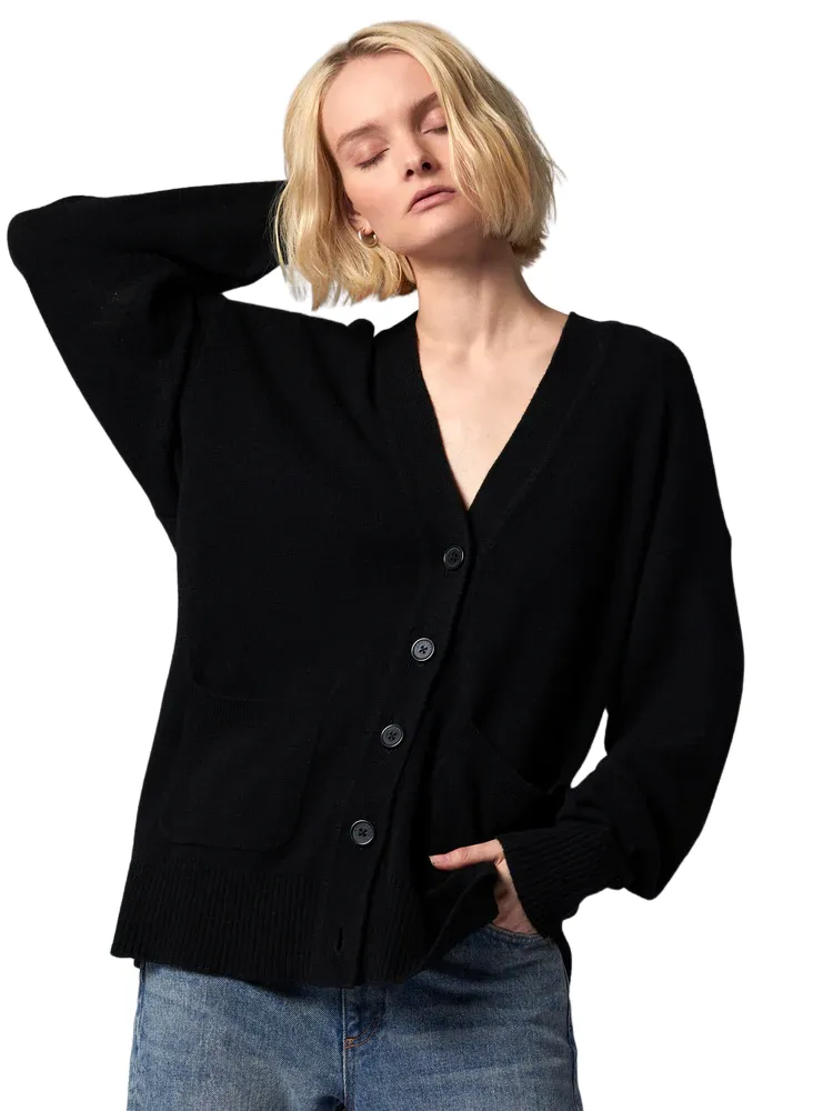 Clemence Cashmere Cardigan - True Black