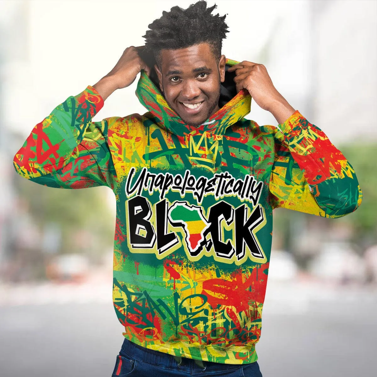 Colorful Unapologetically Black All-over Hoodie