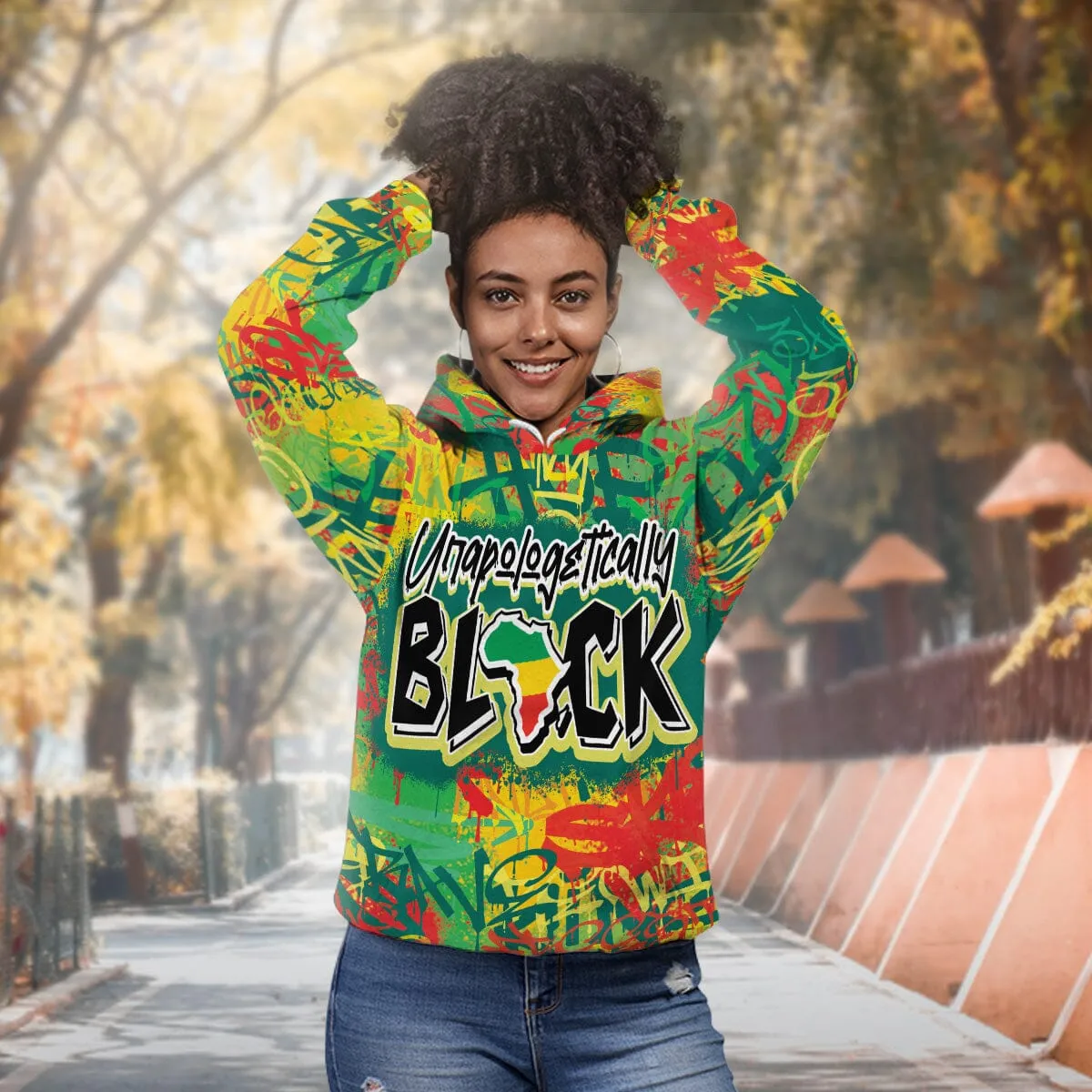 Colorful Unapologetically Black All-over Hoodie