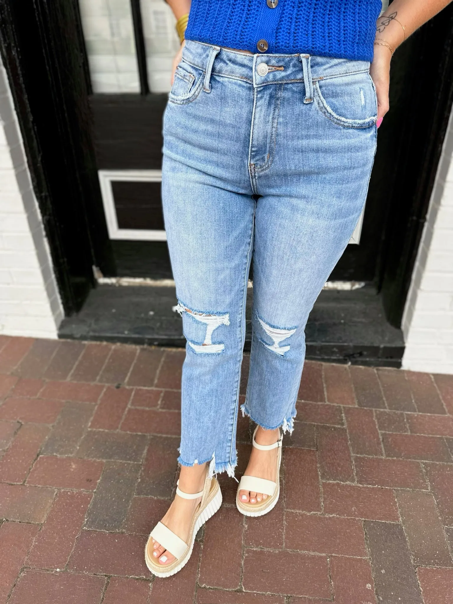 Don't Rush This High Rise Crop Flare Jeans