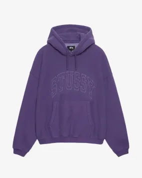 Embroidered Relaxed Hoodie Purple