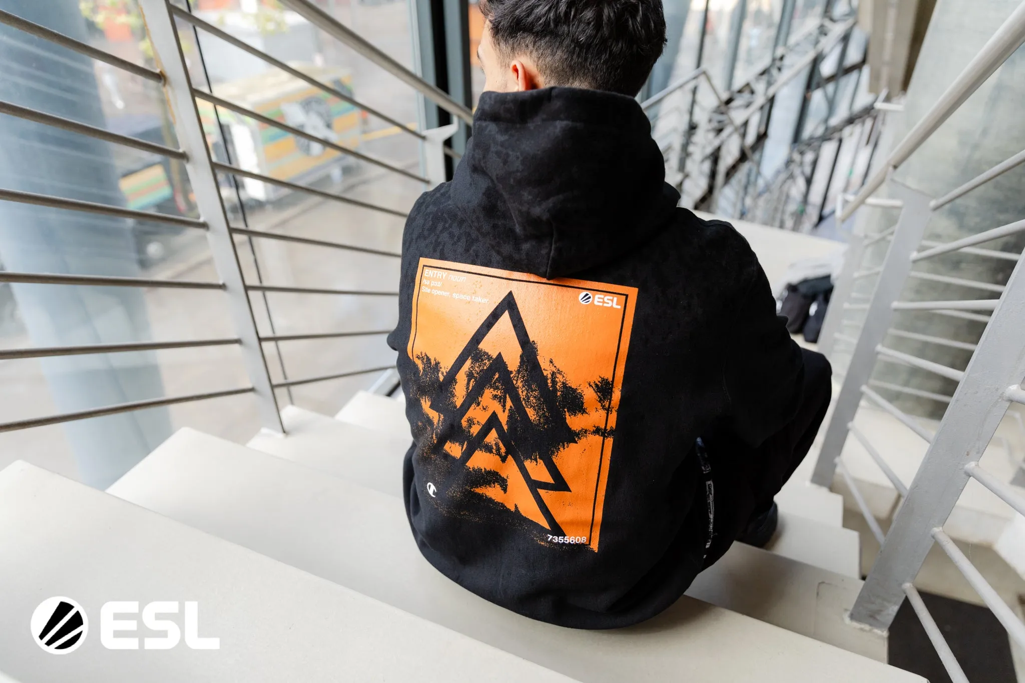 ESL x Champion Entry Pullover Hoodie Black