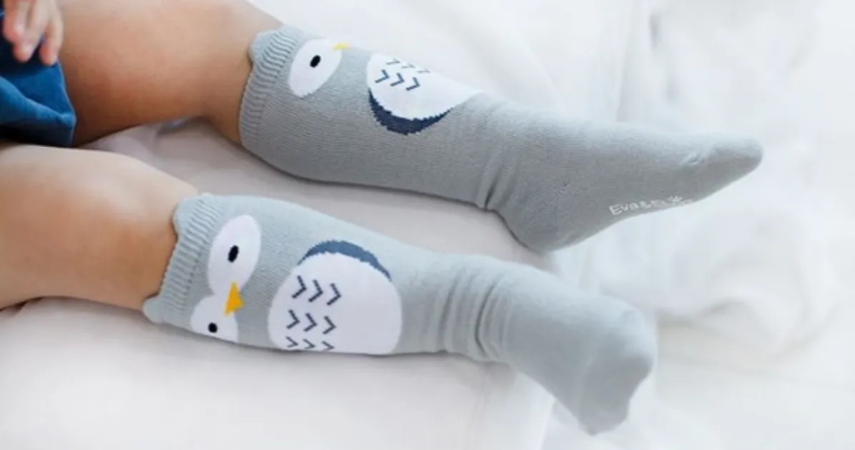 Eva & Elvin Grey Owl Knee Socks