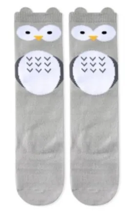 Eva & Elvin Grey Owl Knee Socks