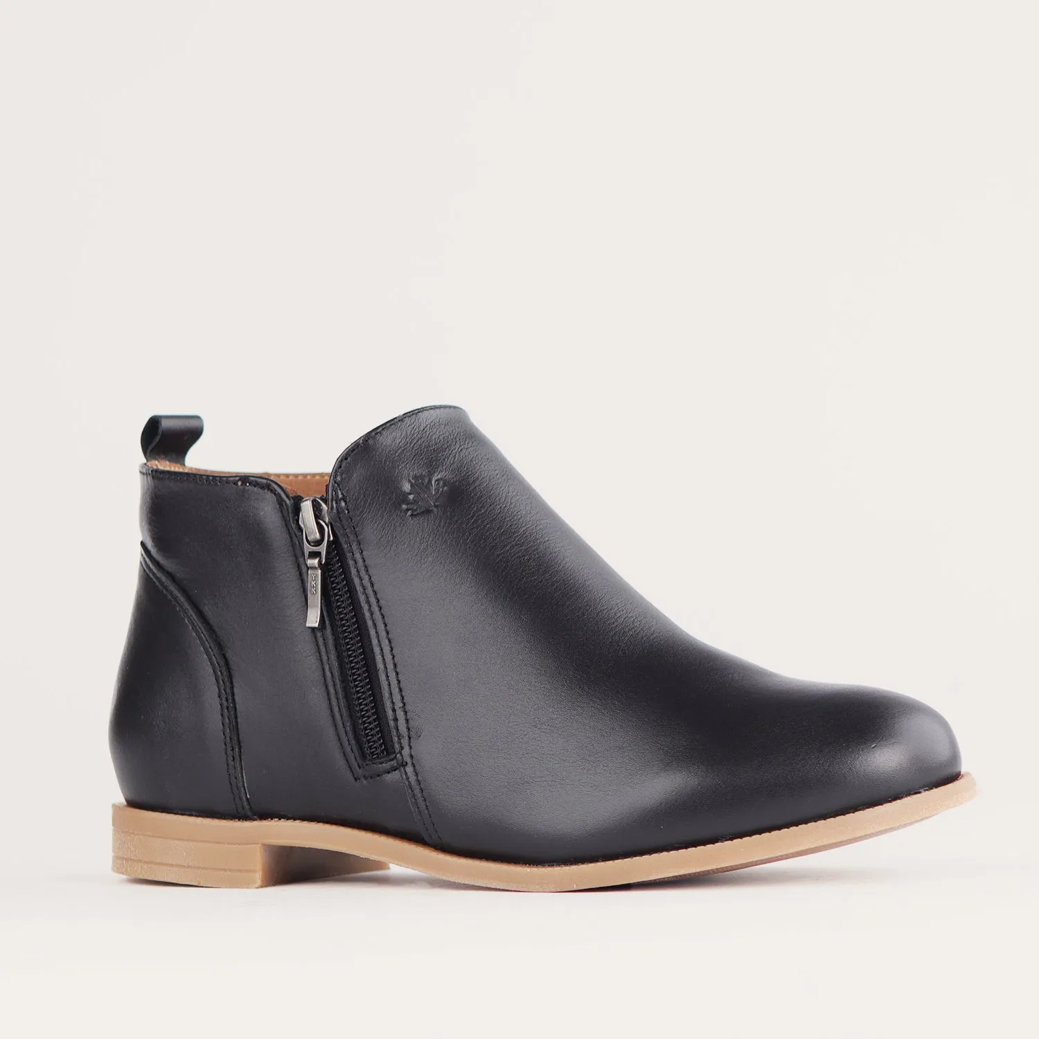 Flat Ankle Boot in Black - 12471