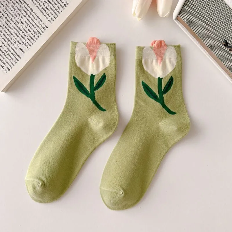 Flowers Candy Color Socks MK18879