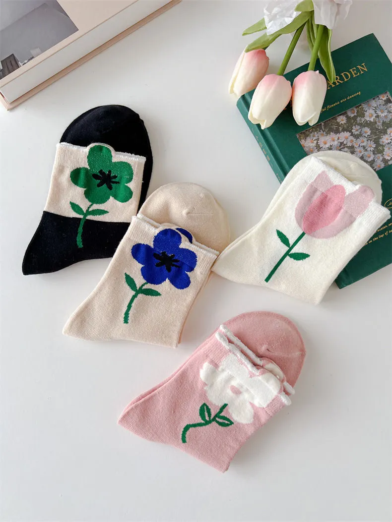 Flowers Candy Color Socks MK18879