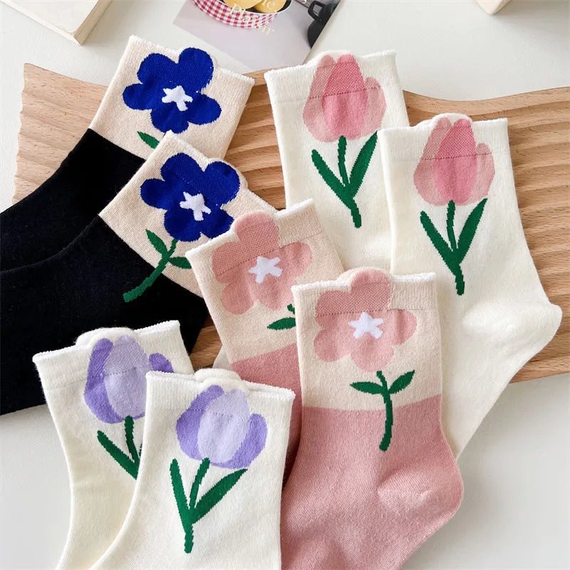 Flowers Candy Color Socks MK18879