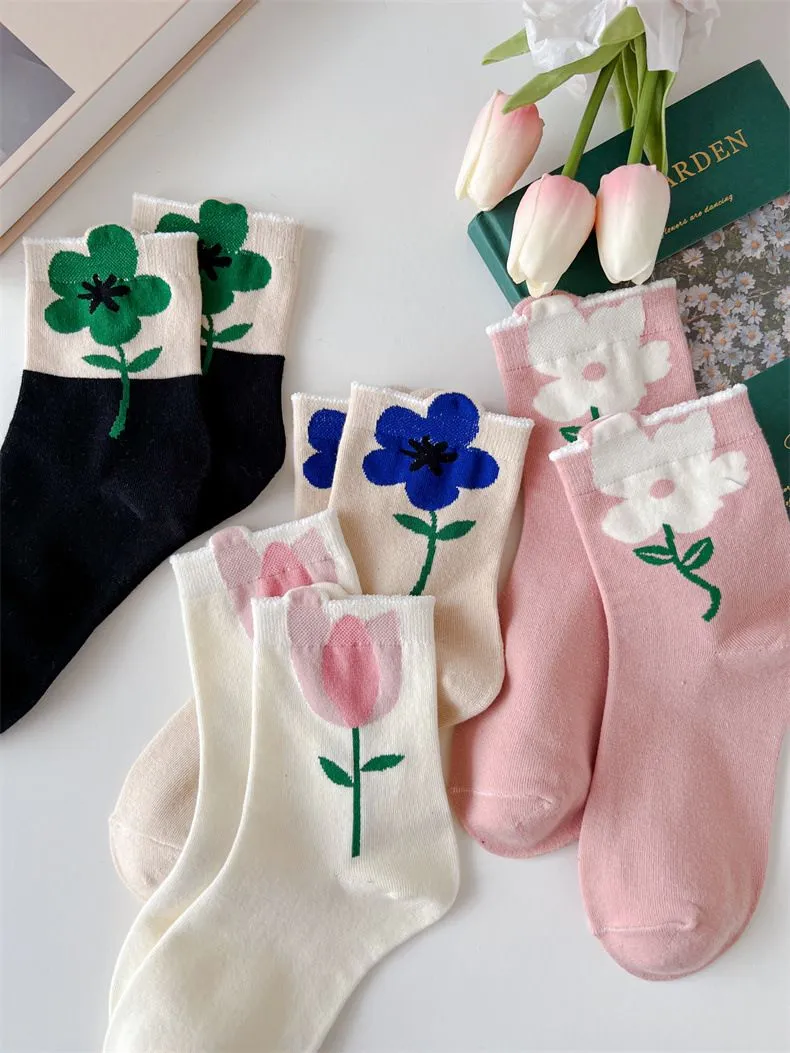 Flowers Candy Color Socks MK18879