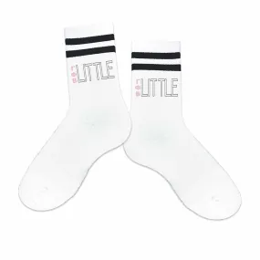 Gamma Phi Beta Sorority Socks for your Big and Little with Greek Letters on Striped Cotton Crew Socks