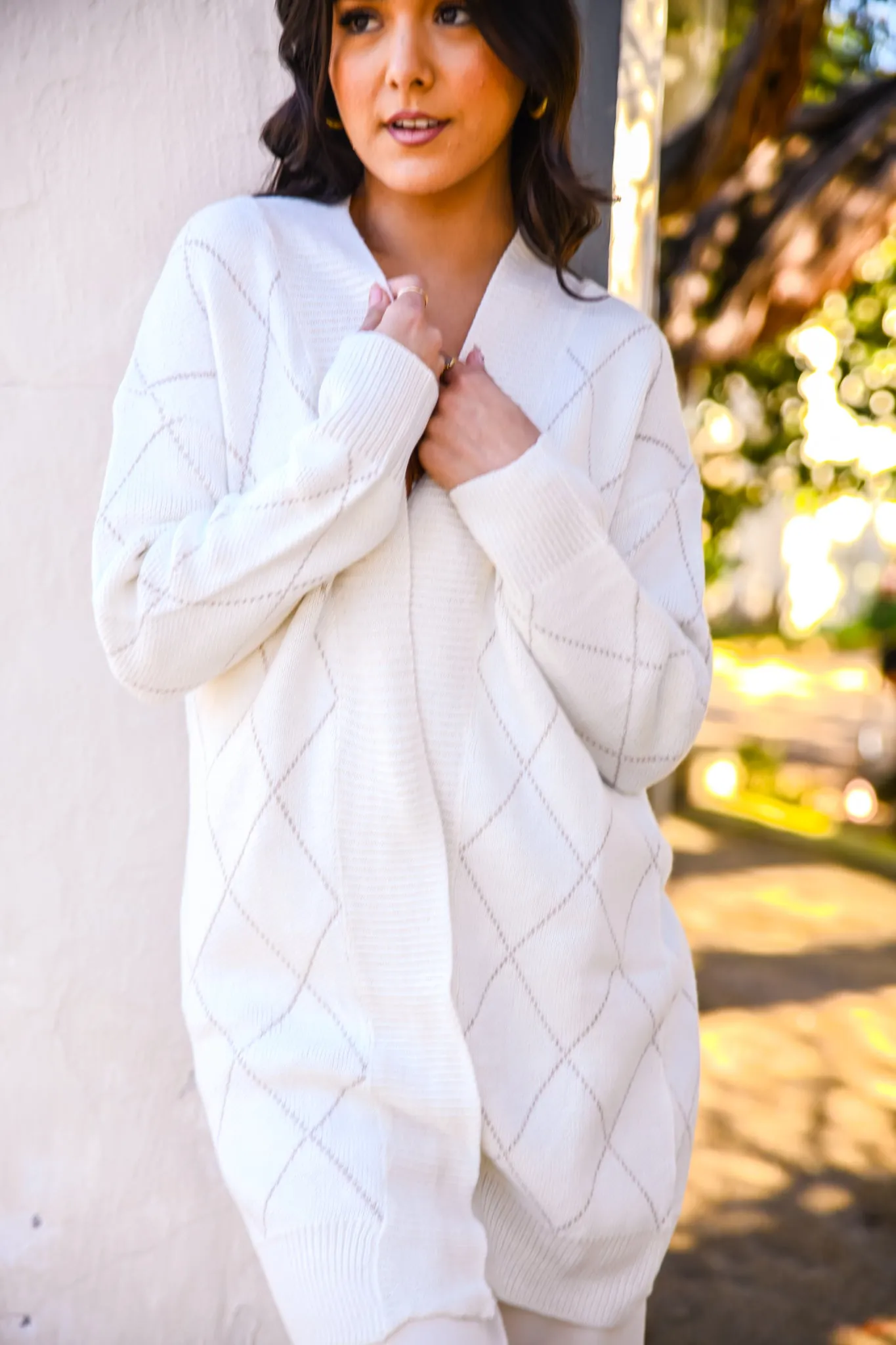 Golden Hour Knit Cardigan - Ivory/Gold