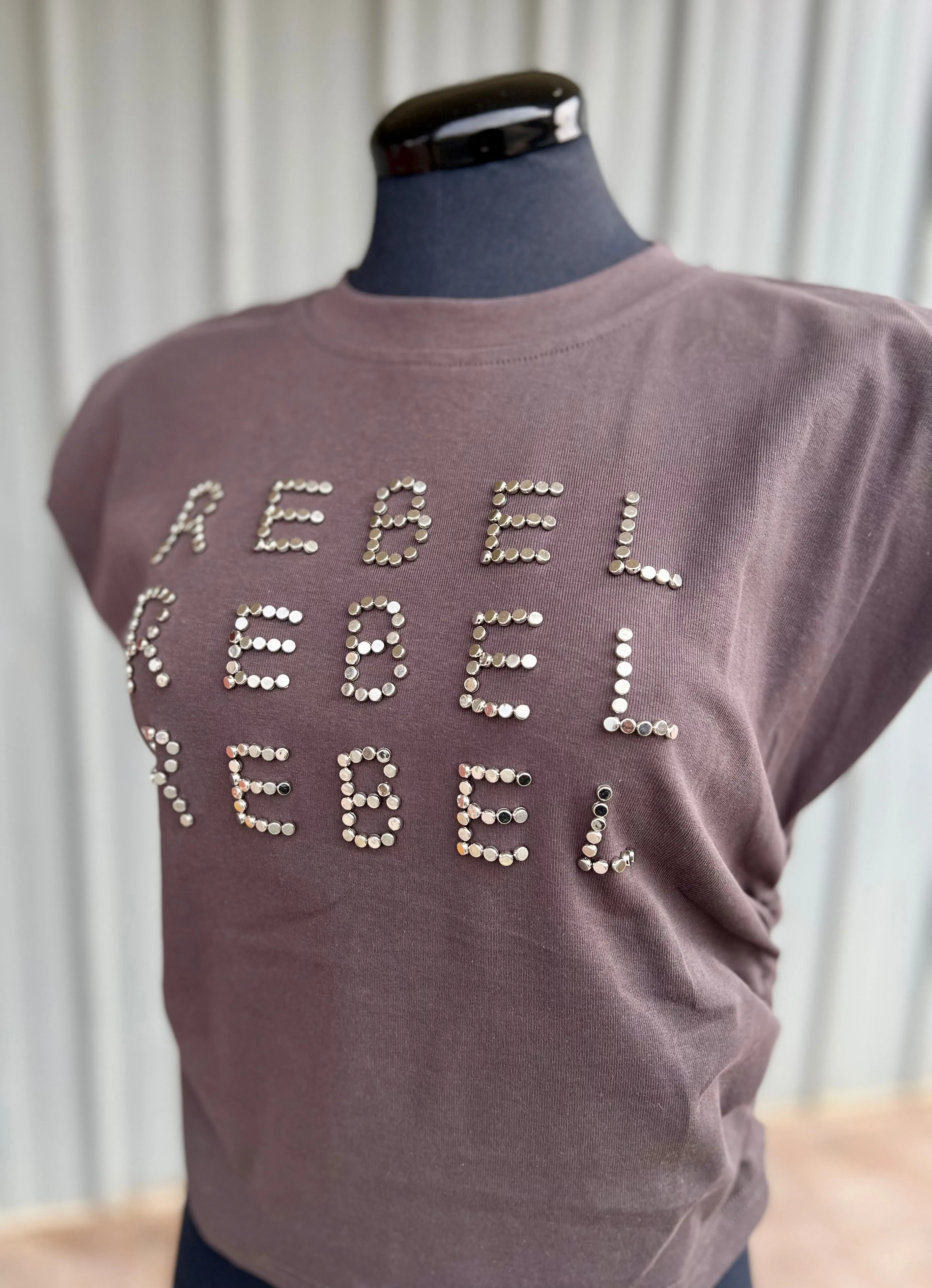 Gray Rebel Studded Tee