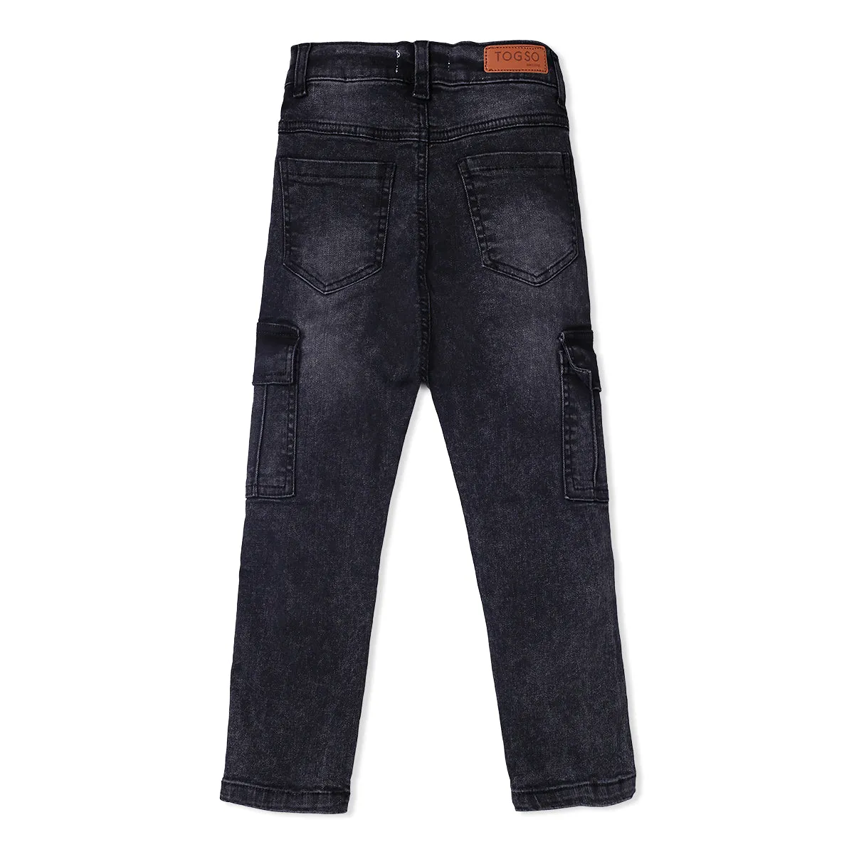 Grey Black Cargo Denim