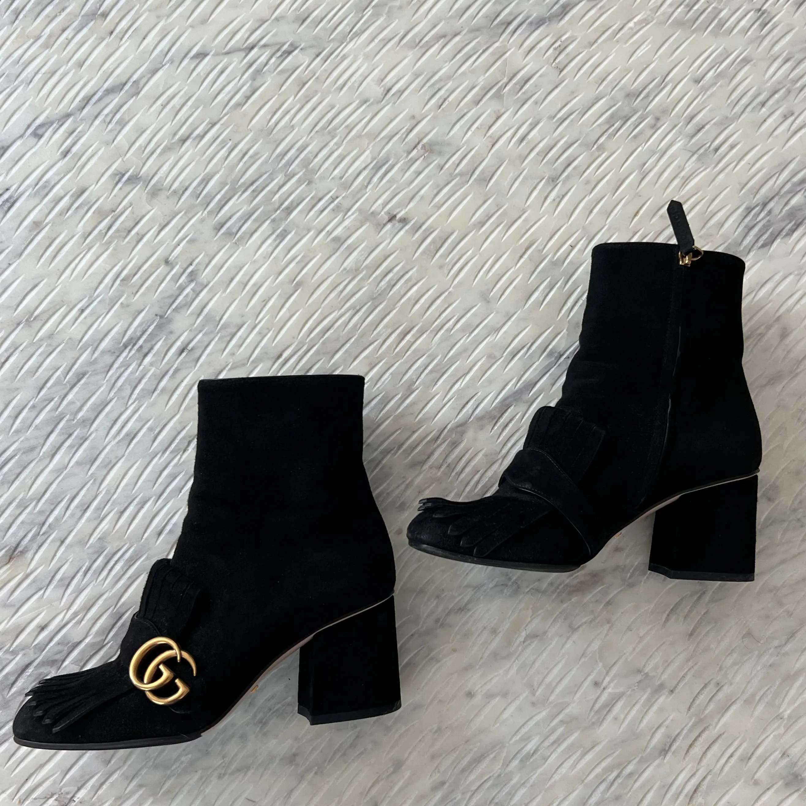 Gucci Ankle Suede Marmont Boots