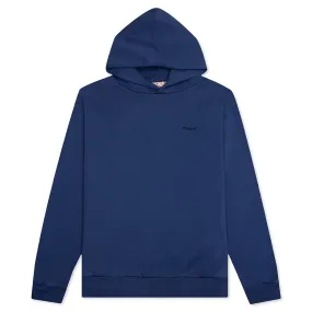 Hooded Brushed Logo Sweatshirt - Ocean