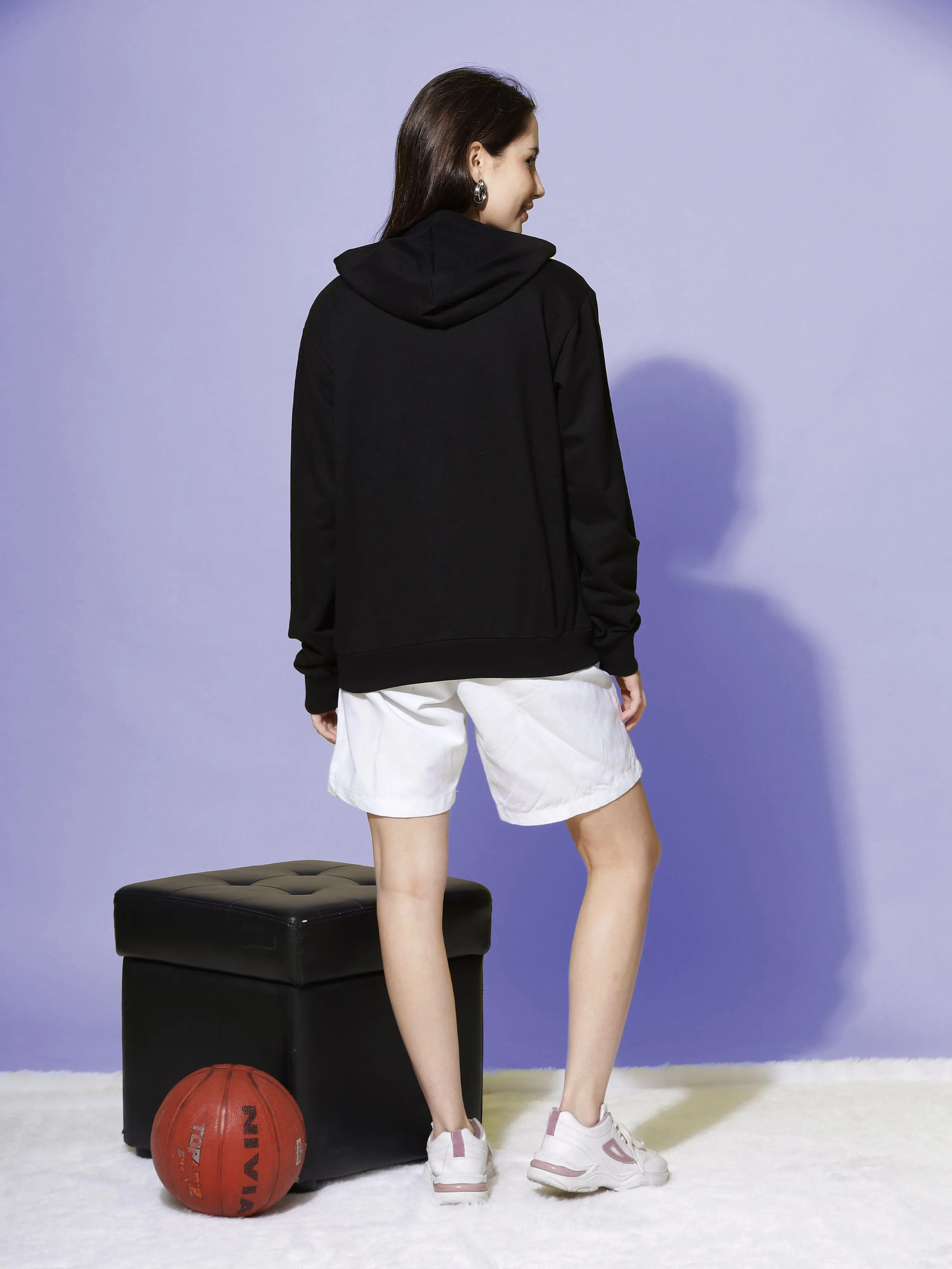 Hosiery Cotton Hoodie Black