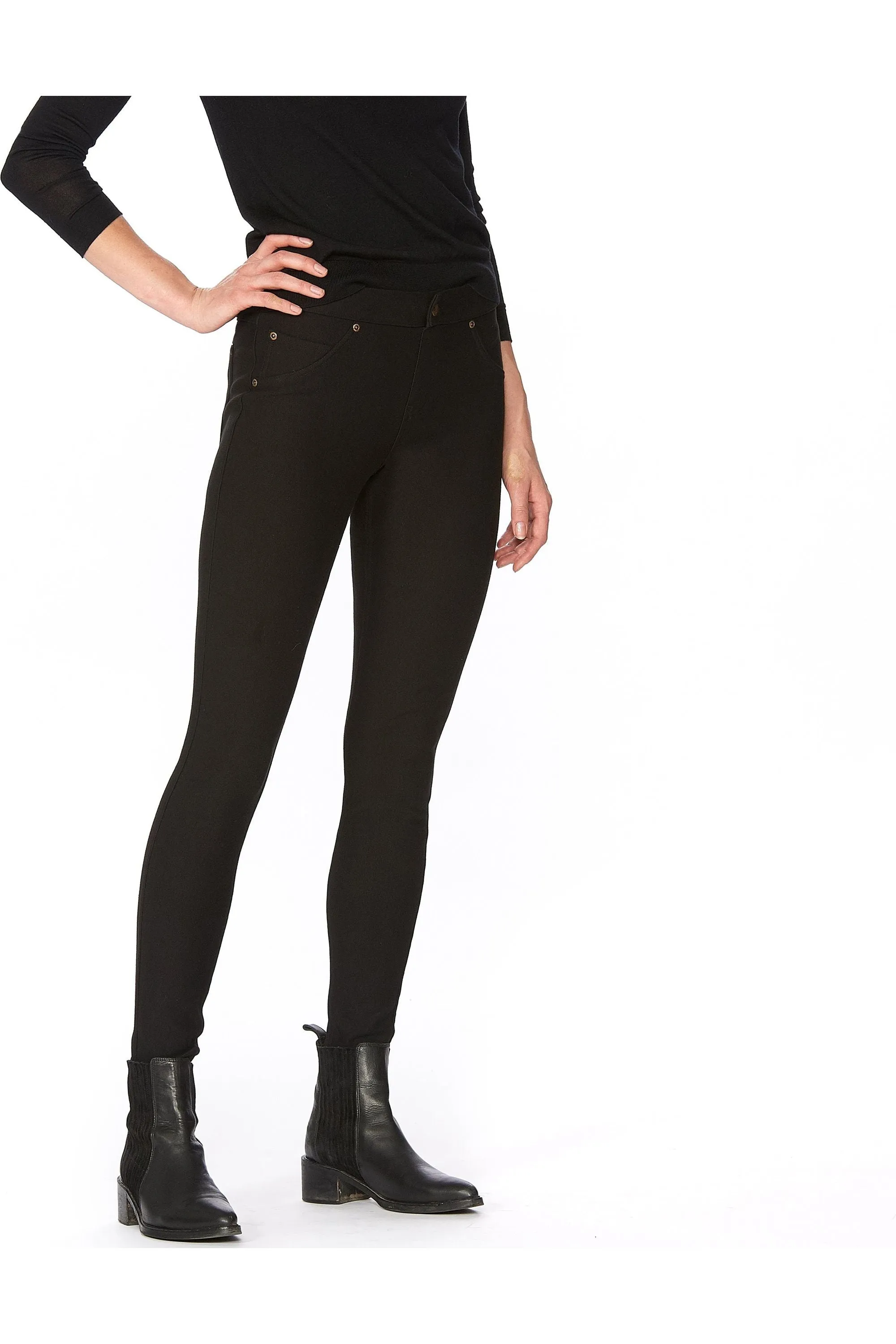 HUE Fleece-Lined Denim Leggings - Style 21254