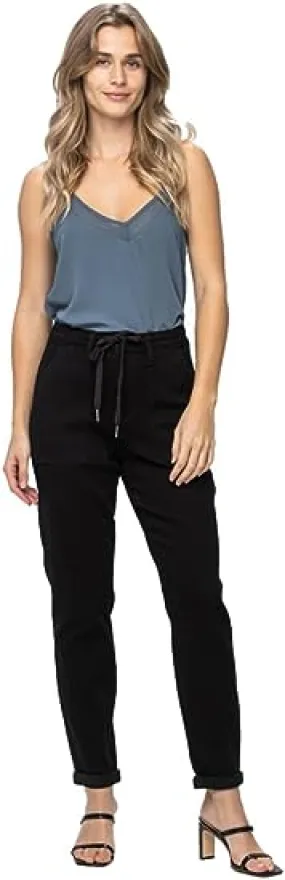 Judy Blue HW Jet Black DBL. Roll Cuff Jogger