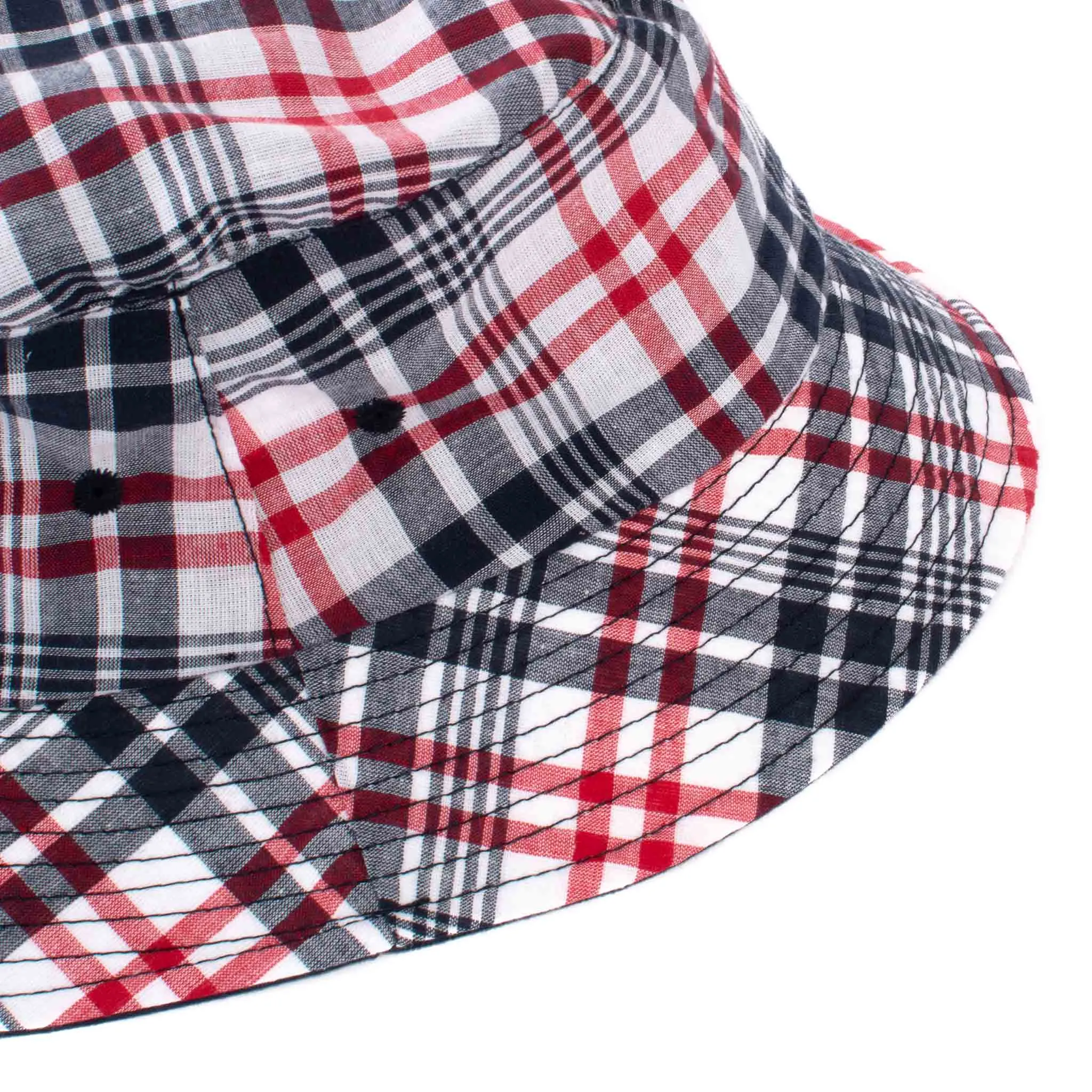 Lite Year Madras Plaid Bucket Hat Red Check