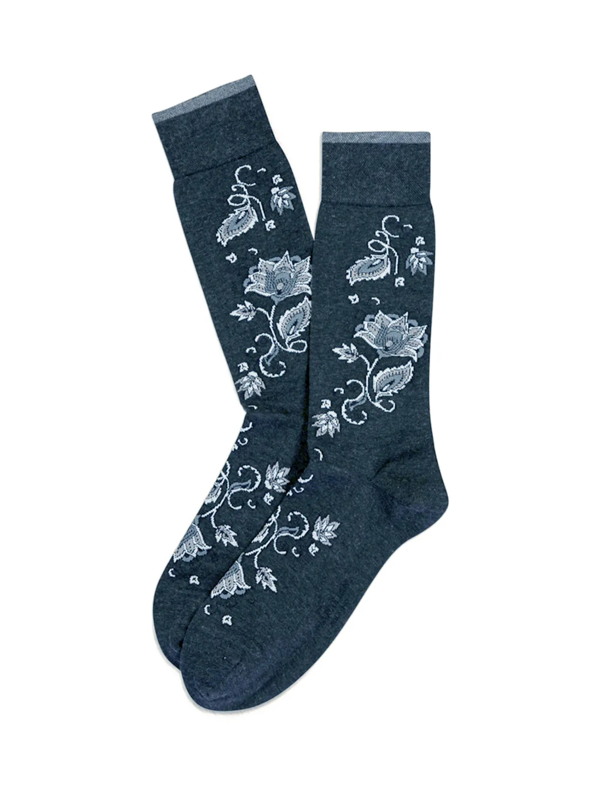 Marcoliani Indigo Blue Oriental Flower Socks