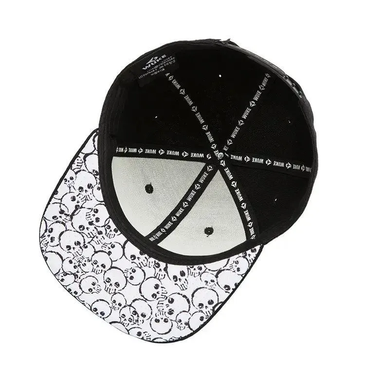 Mens Hip Hop Fashion Skull Embroidery Baseball Cap