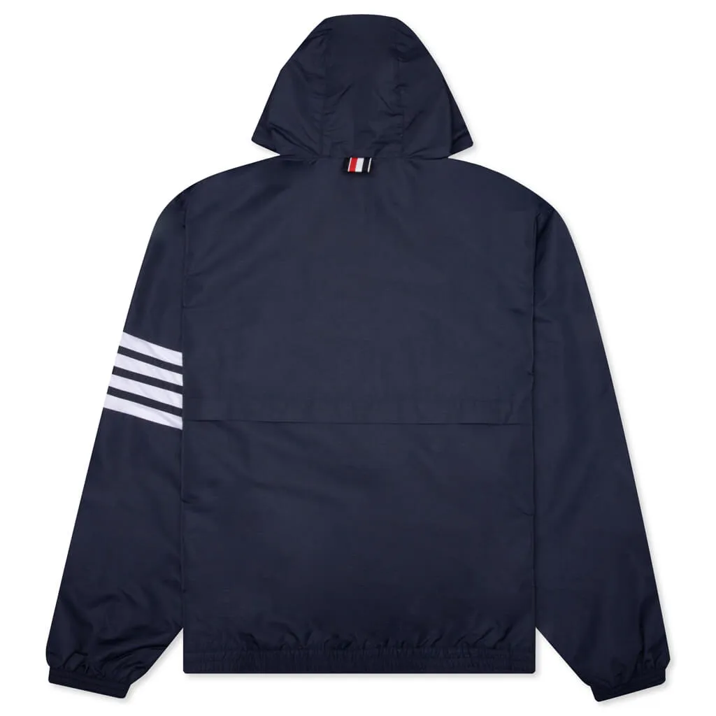 Mesh 4-Bar Hooded Zip Up Jacket  - Navy